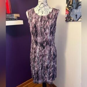 Lavender Snake Print Dress with Hip Detail – Size 10 (#526)
